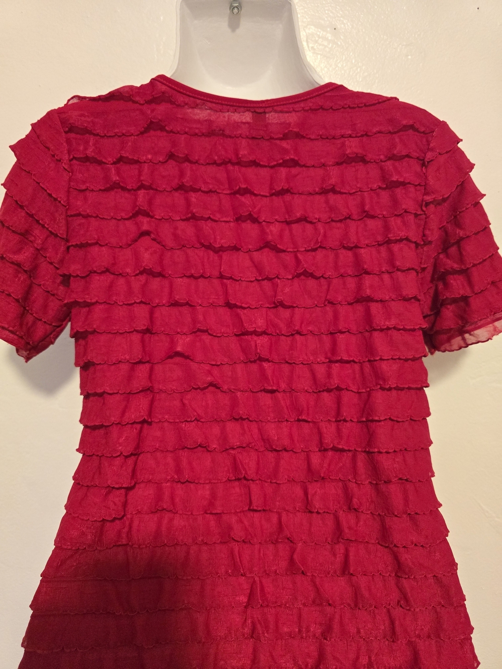 Jason Maxwell - Red Layered Ruffle Top - Picture 6 of 10